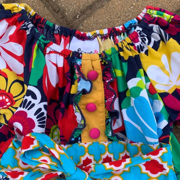 Love & Lassies Floral Mixed-Print Frill Dress 4T - Picture 3 of 6